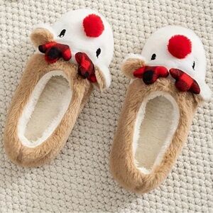 Plush Reindeer Slippers